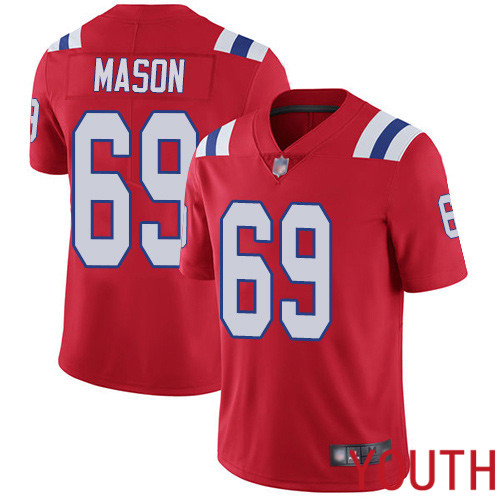 New England Patriots Football #69 Vapor Untouchable Limited Red Youth Shaq Mason Alternate NFL Jersey->youth nfl jersey->Youth Jersey